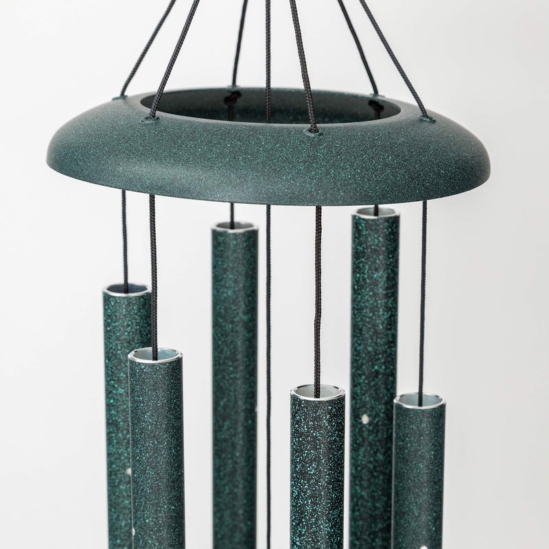 Corinthian Bells أجراس كورنثيان من ويند ريفر - جرس رياح أخضر بطول 27 بوصة للباحات، الفناء الخلفي، الحدائق، وزينة الهواء الطلق (جرس ألمنيوم) مصنوع في الولايات المتحدة الأمريكية - Image 2